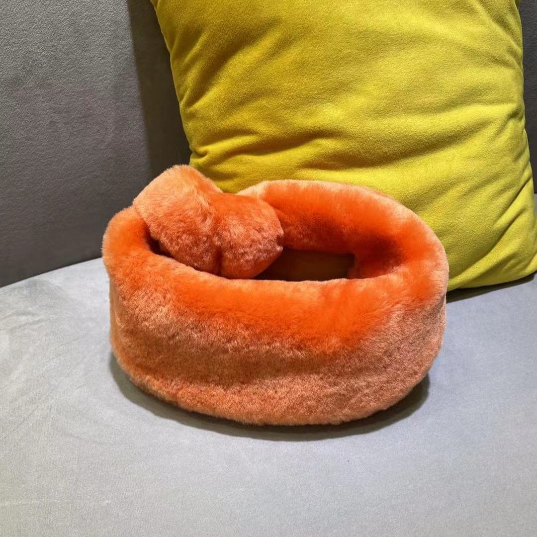 orange Fashion Ladies Real Wool women purses 2022 luxury name brand purses and ladies handbags custom with logo