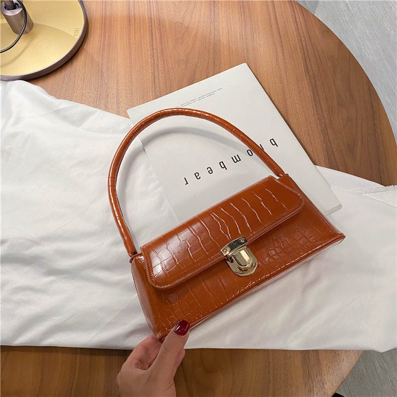 orange Women's Bag Wholesale Autumn Net Red Fashion New Trendy Korean Version Fashion Stone Pattern Portable Shoulder Underarm Bag