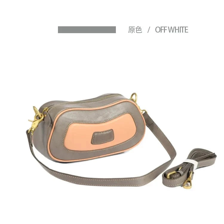 original white Hot Sale Korean Style Genuine Leather Underarm Bag For Women High-Grade Vintage Leather Crossbody Bag Underarm Bag