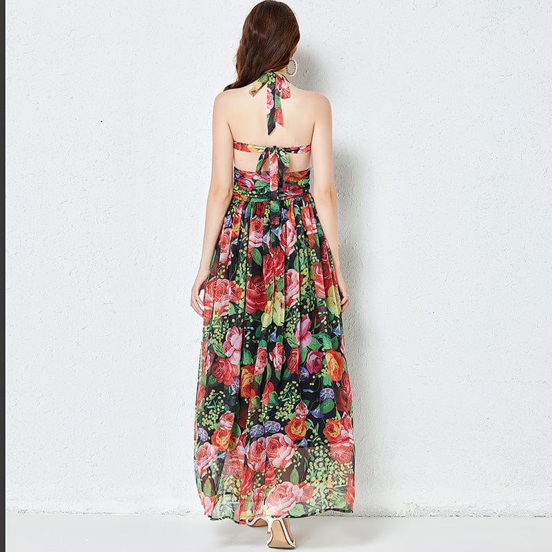 OS478075 Europe and the United States sexy strapless backless high-waisted self-cultivation dress with a floor-length dress