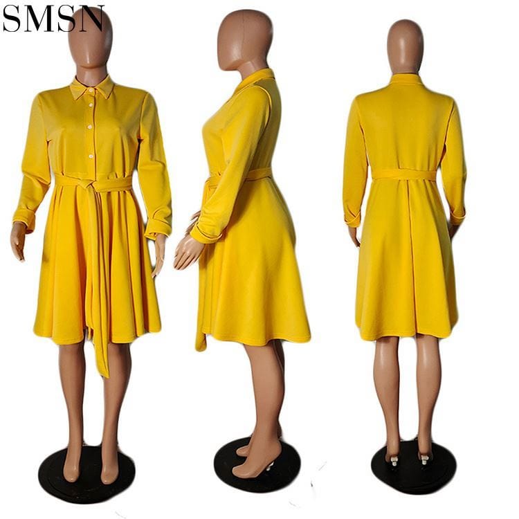 OSINA Latest Design Solid Color Bandage Dress Lady Elegant Women Office Dress Sexy A-Line Casual Dresses