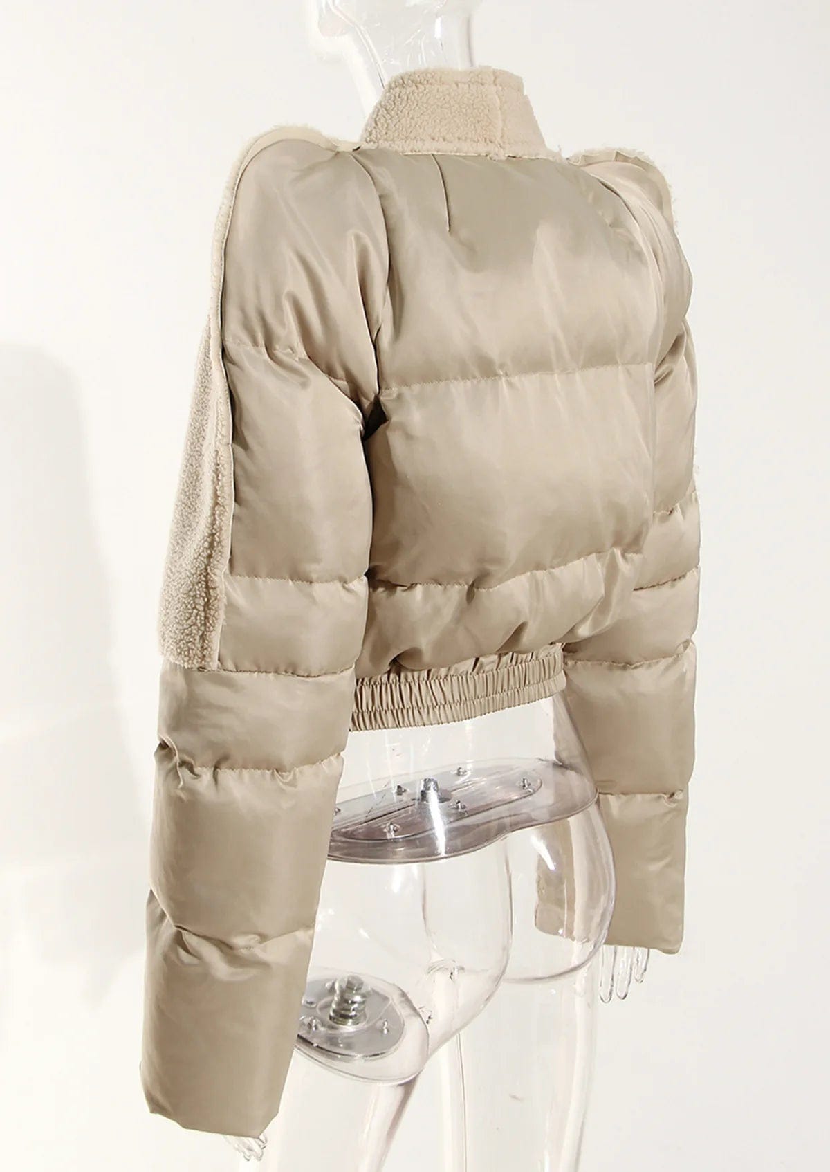 OUDINA Factory Wholesale Thick Quilted Coat Jacket Zipper Plush Lamb Wool Bomber Puffer Winter Jackets
