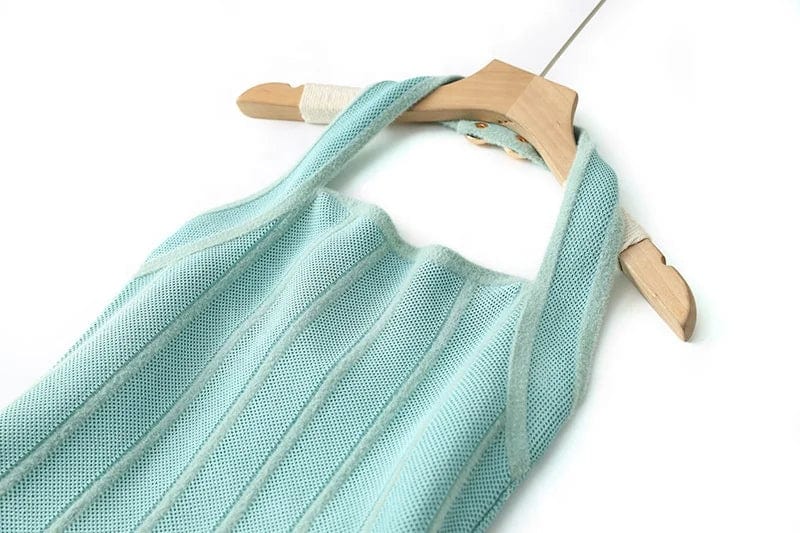OUDINA Fashion Elegant Woman Clothing Dress Halter Neck Suspender Dress Backless Knitted Women's Dresses