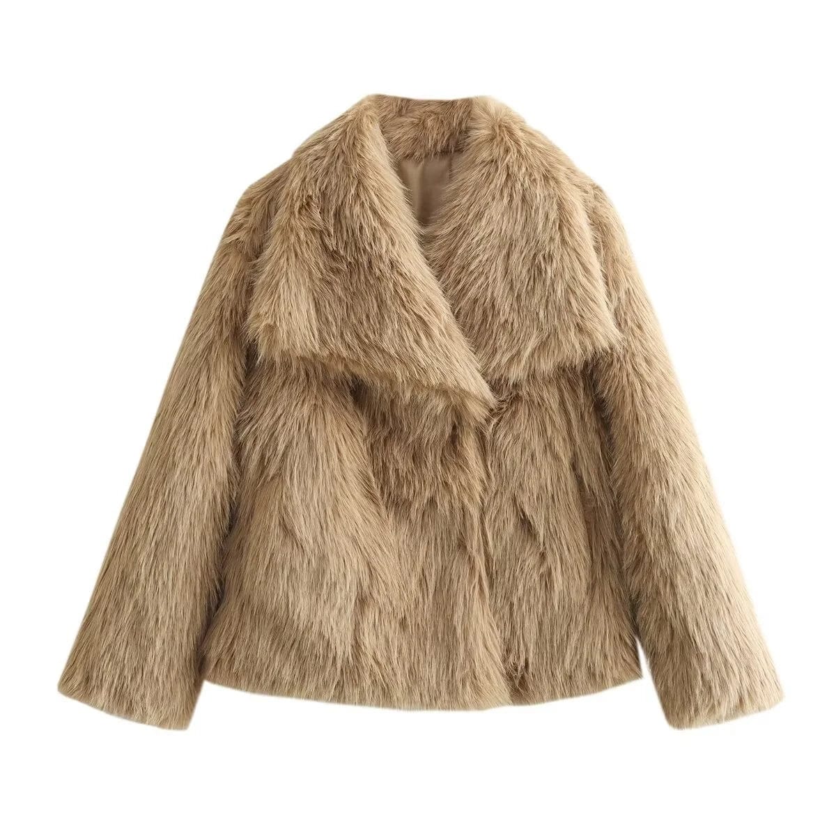 OUDINA Fashionable Outer Wear Winter Plush High Quality Fur Coats Faux Fur Coat Women