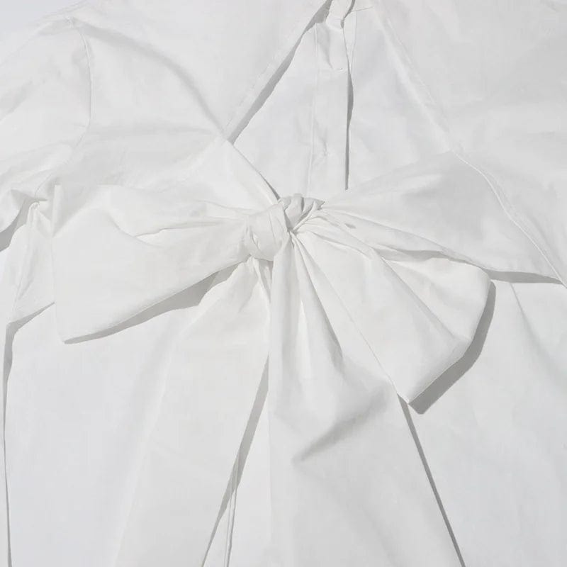 OUDINA French Style Backless Shirt New Temperament Designer Hollow Strap Long Sleeve Blouses And Shirts For Women