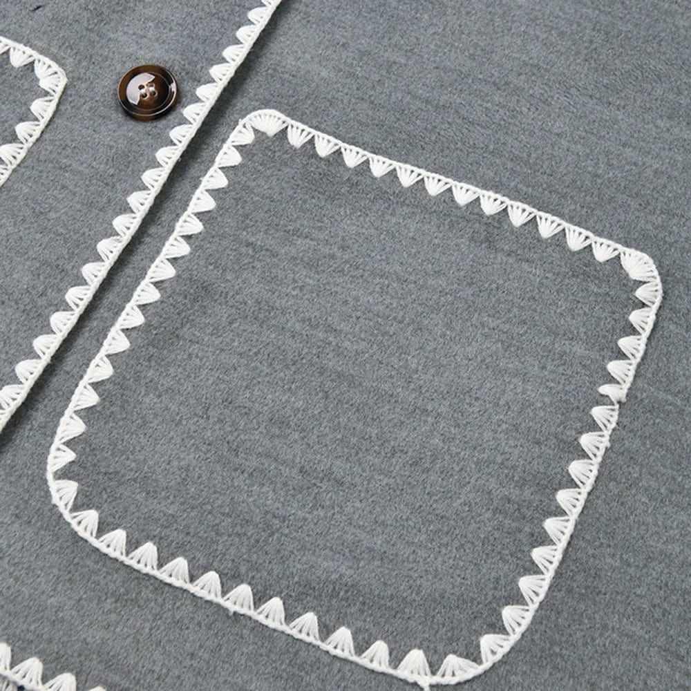 OUDINA French Style Double-sided Woolen Coat For Women Scarf Collar Tassel Cape Woman Jacket Winter Coat