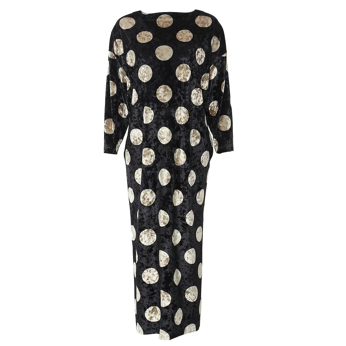 OUDINA New Arrivals Winter Diamond Loose Plus Size Dot Velvet Elegan Casual Long Dresses Women