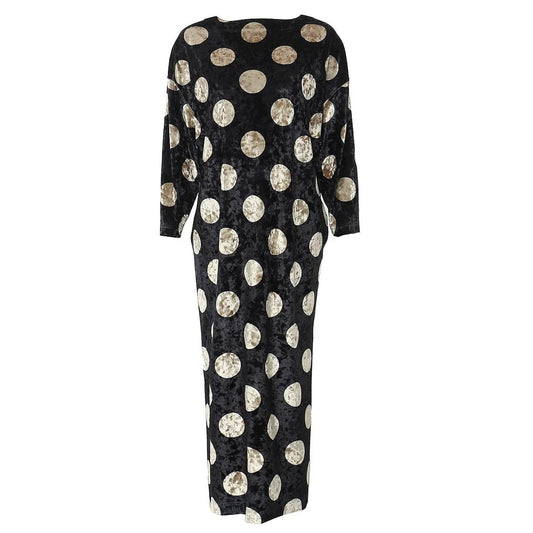 OUDINA New Arrivals Winter Diamond Loose Plus Size Dot Velvet Elegan Casual Long Dresses Women