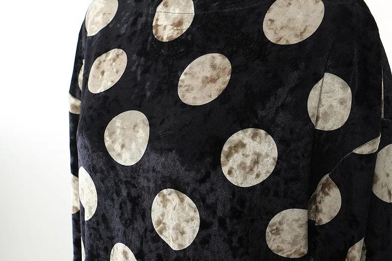 OUDINA New Arrivals Winter Diamond Loose Plus Size Dot Velvet Elegan Casual Long Dresses Women