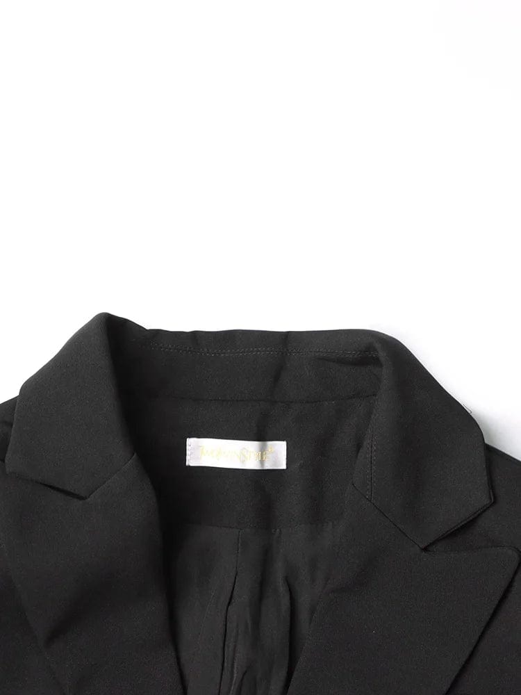 OUDINA New Fashion Style Hollow Out Rhinestone Sleeves Pearl Belt Slim Suit Blazer Women 2023