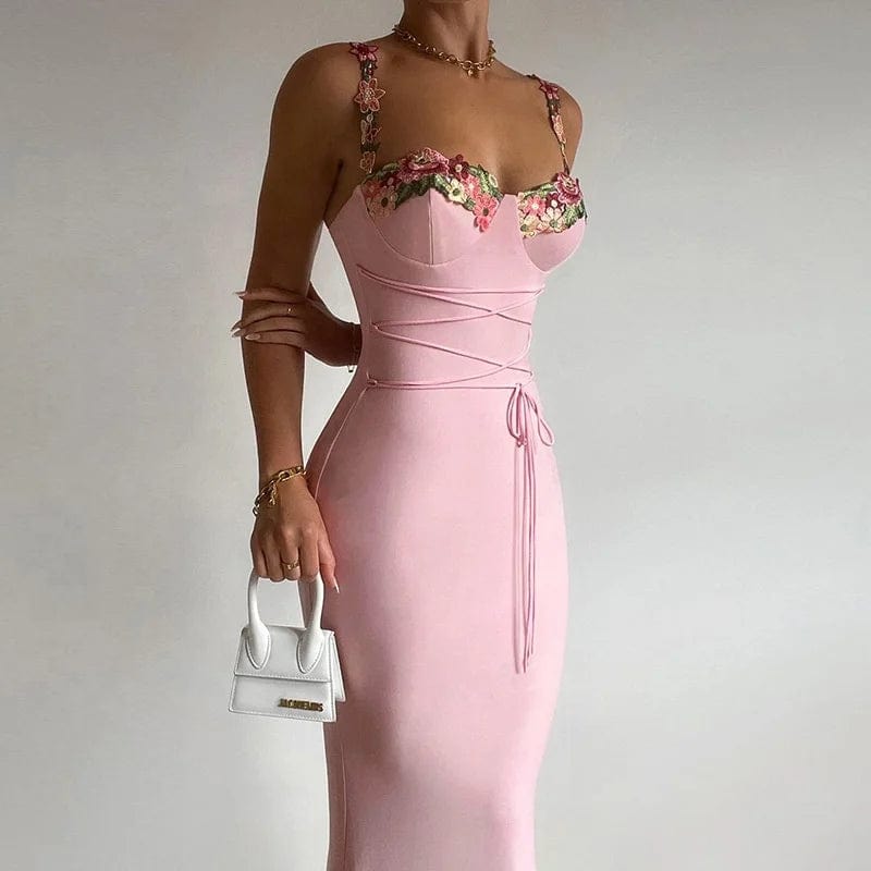 OUDINA New Style Stylish Sexy Hip Sweet Dress Autumn Belted Hot Girl Long Dresses Women