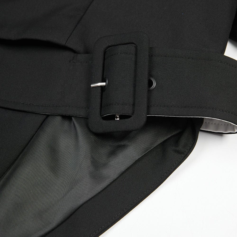 OUDINA New Trendy Contrast Color Black White Asymmetric Ladies Suit Jacket Blazer Woman