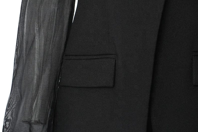 OUDINA Wholesale New See Through Plaid Suit Women's Jackets Blazer Jacket For Women