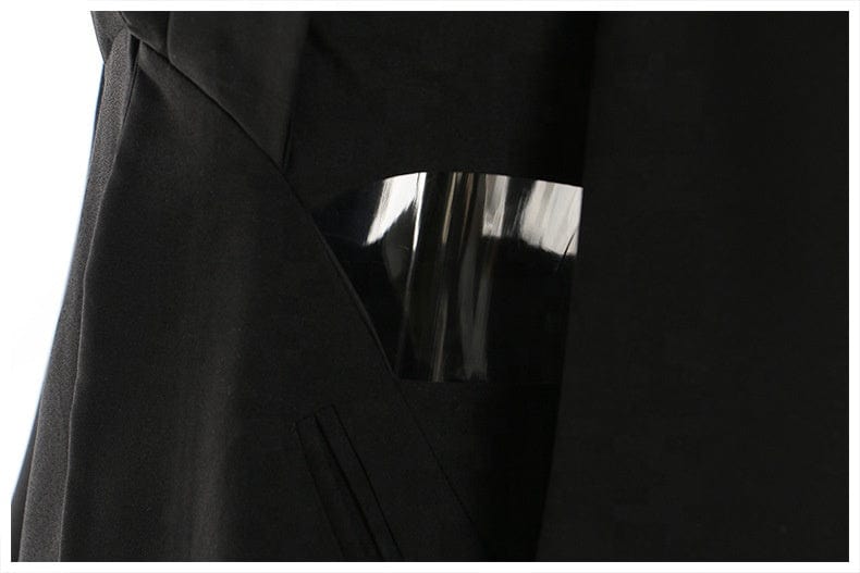 OUDINA Wholesale Ready To Ship Hollow black casual mini ladies blazers Women Blazer Dress