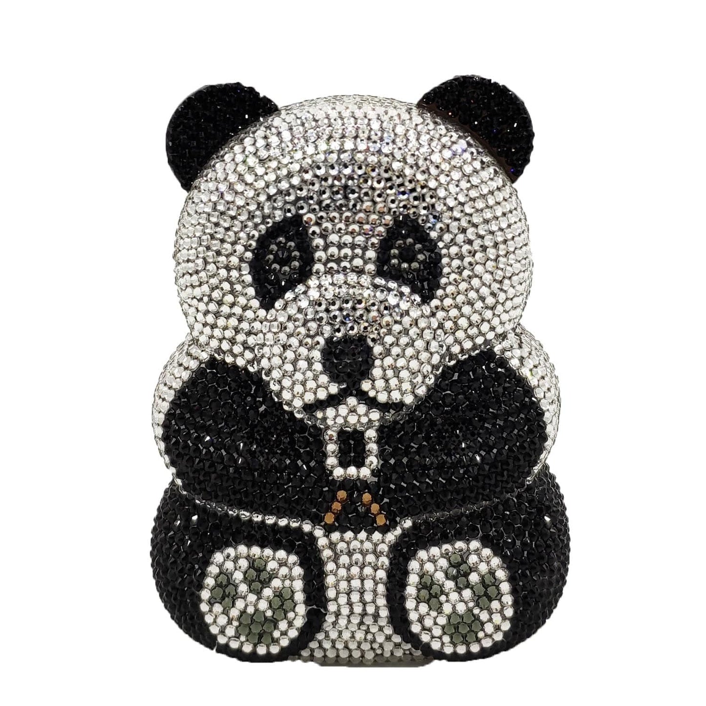 panda 11*6*15 cm / CBG823055-8# Panda Shaped Handbag Purse Women Diamond Clutch Animal Bear Shaped Bling Evening Bag