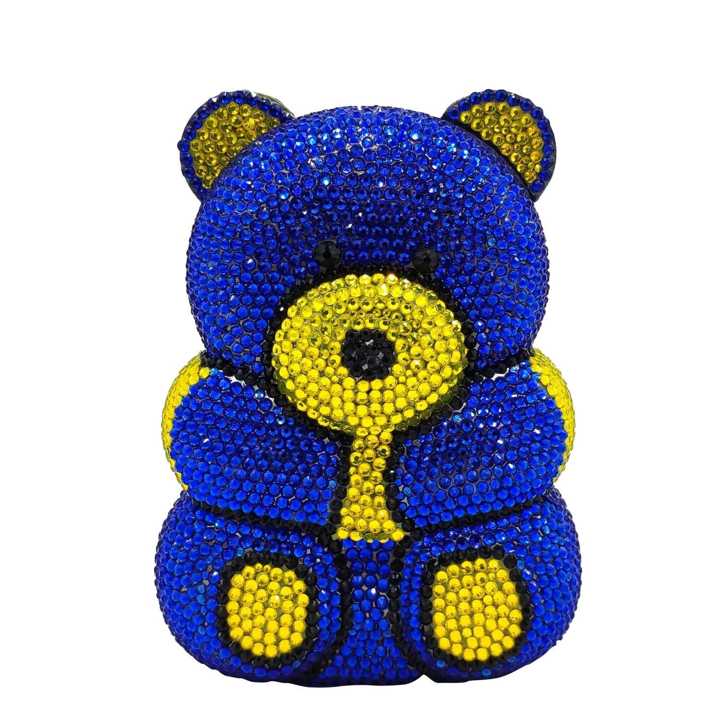 panda 11*6*15 cm / CBG823055-9# Panda Shaped Handbag Purse Women Diamond Clutch Animal Bear Shaped Bling Evening Bag