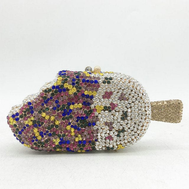 panda 11*6*15 cm / S-7 Panda Shaped Handbag Purse Women Diamond Clutch Animal Bear Shaped Bling Evening Bag