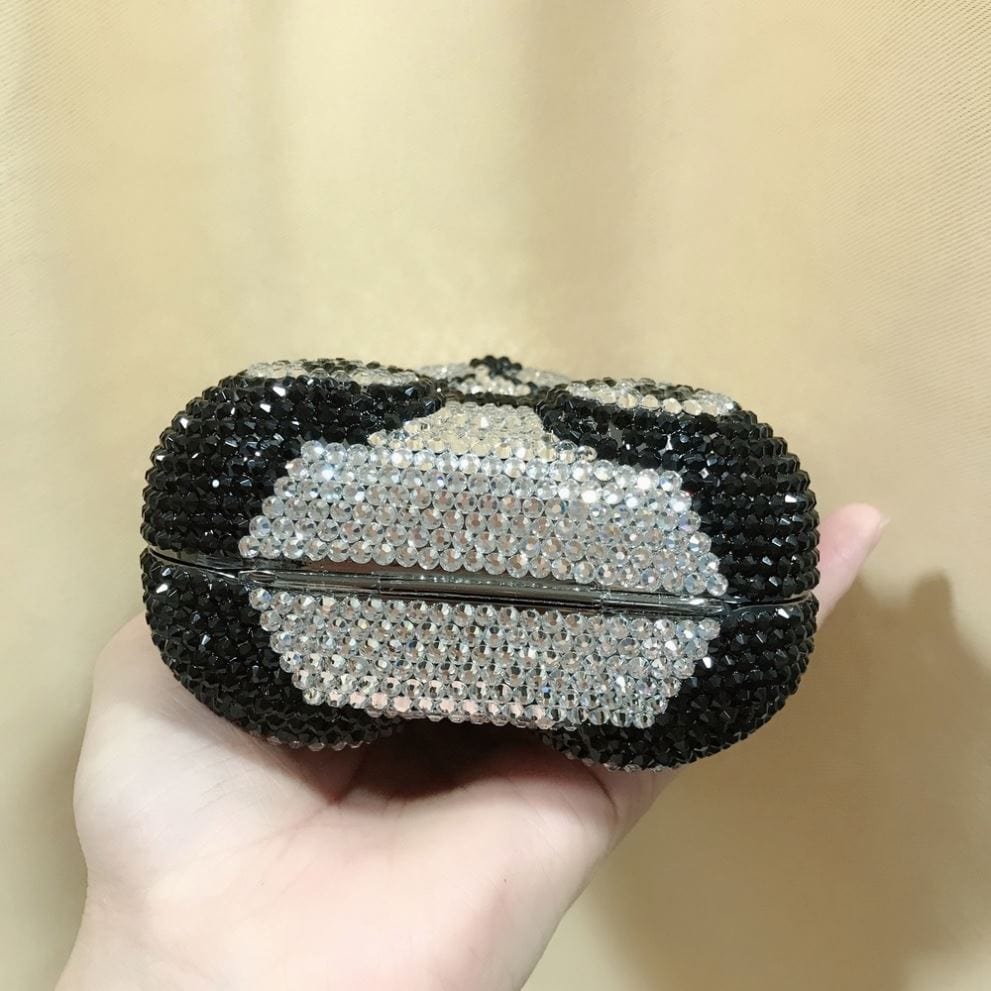 Panda Shaped Handbag Purse Women Diamond Clutch Animal Bear Shaped Bling Evening Bag