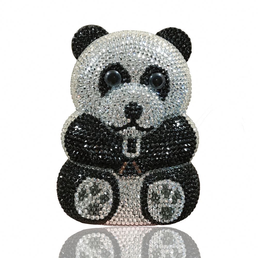 Panda Shaped Handbag Purse Women Diamond Clutch Animal Bear Shaped Bling Evening Bag