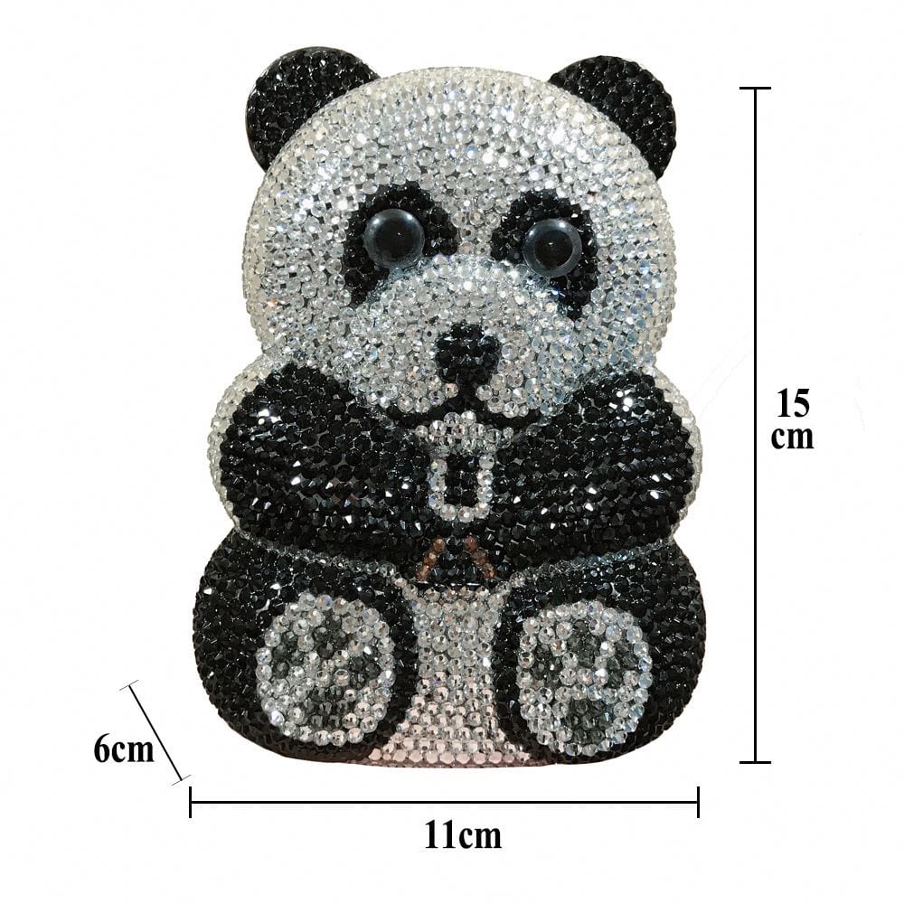 Panda Shaped Handbag Purse Women Diamond Clutch Animal Bear Shaped Bling Evening Bag