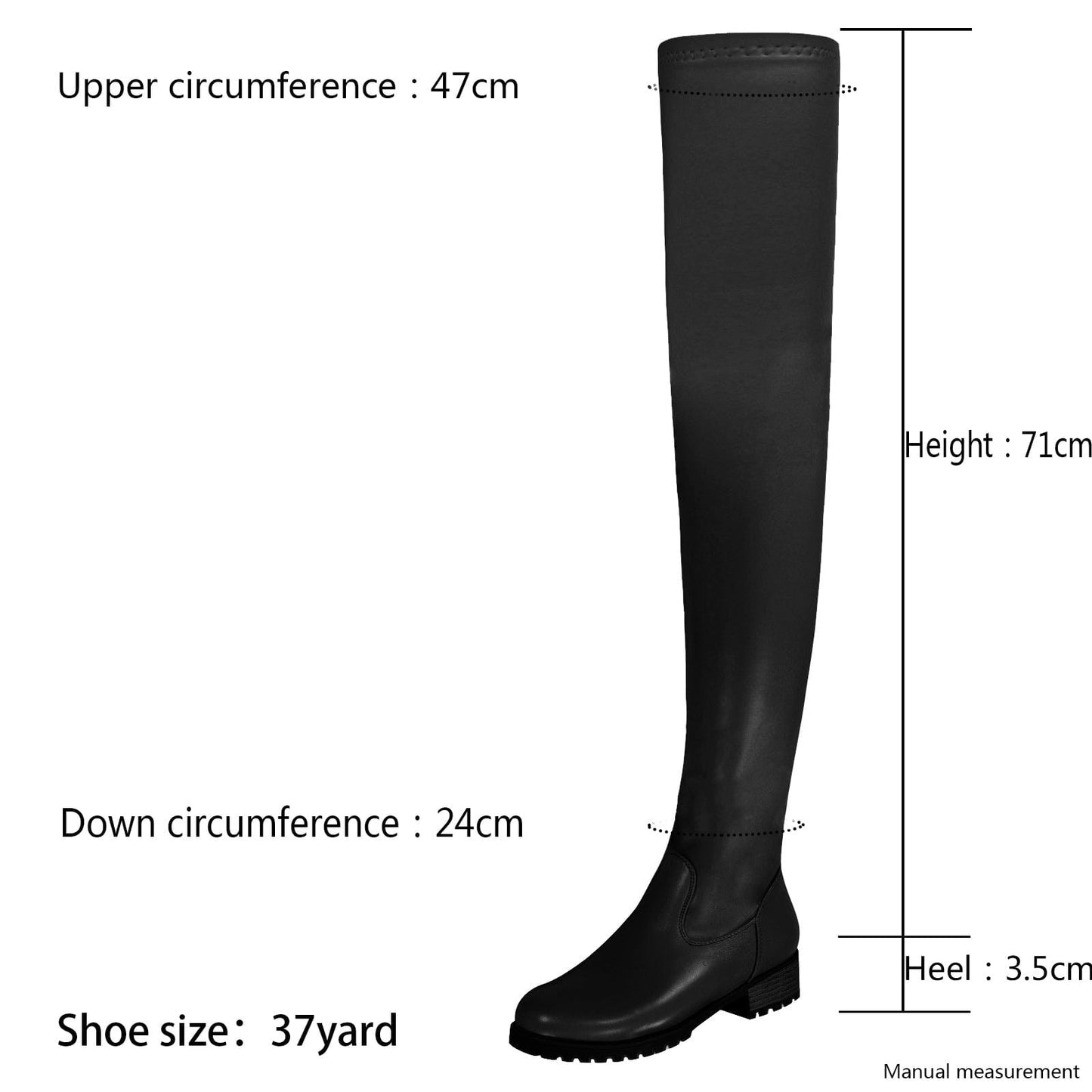 PDEP women flat boots 2022 black color thigh high over the knee high winter boots for girls