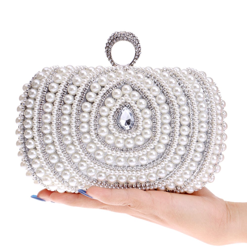 Pearl Beaded Rhinestones Clutch Purse Handbags for Women Wedding Prom Party High Quality Clutch Evening Bags