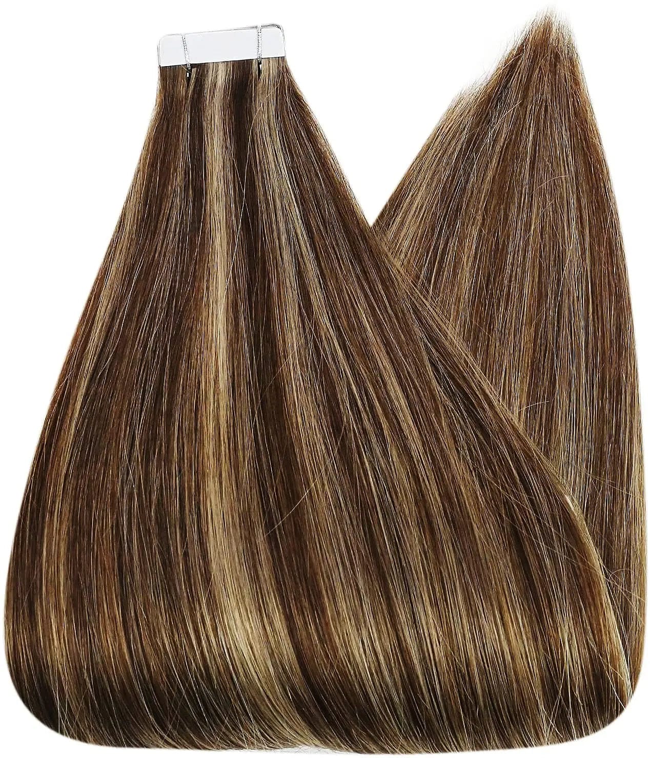 Piano Color Silky Straight Tape In Hair Extension Cuticle Aligned Virgin Human Hair Extensions