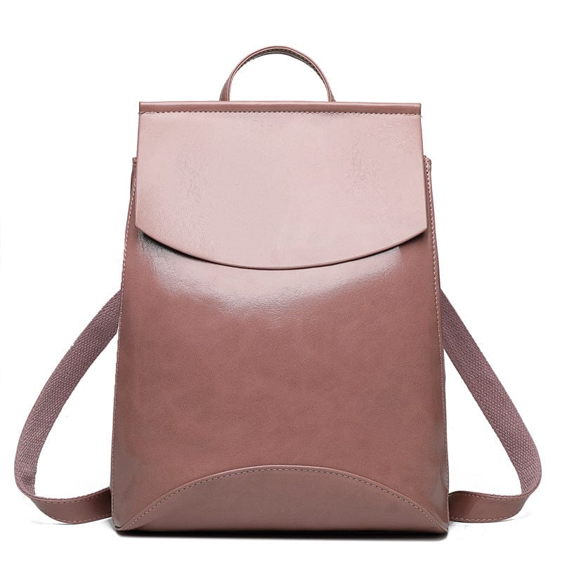 Pink Full Grain Leather Brooks Convertible Bag Small Women's Stylish Genuine Full Grain Leather Backpack Bags Purse
