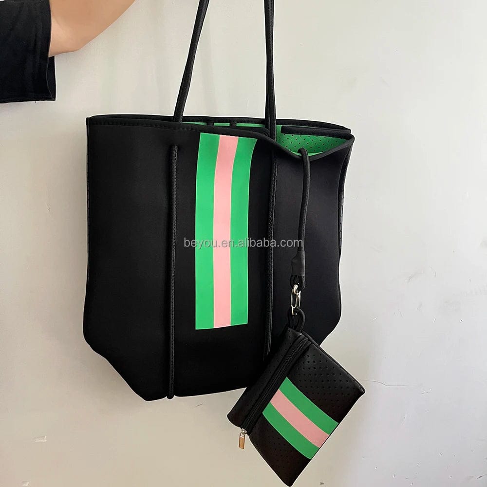 pink green Pink Green Checkerboard Women's Fashion All Season Casual Knit Bag  Checked Plaid Shopping Bags Shoulder Tote Handbags