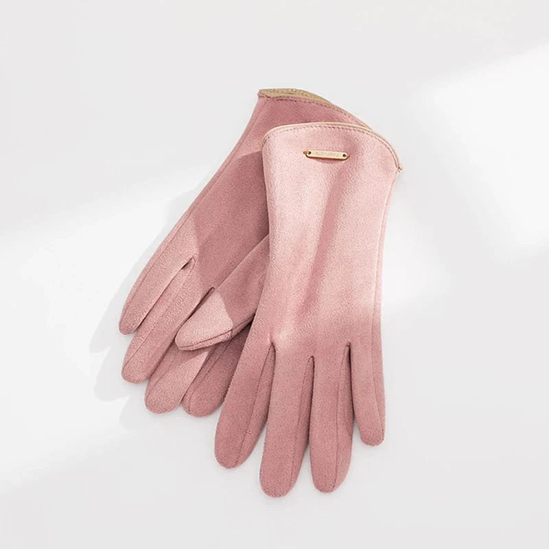 Pink Hot sale cold weather thermal outdoor ladies warm custom bike women driving winter gloves