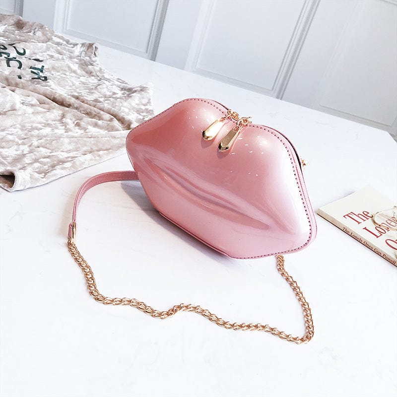 Pink Janhe Fashion Cute bolsas feminina Crossbody Bag Women Lip Shaped Punching Handbags Clutch Evening Bag Purse For Girls