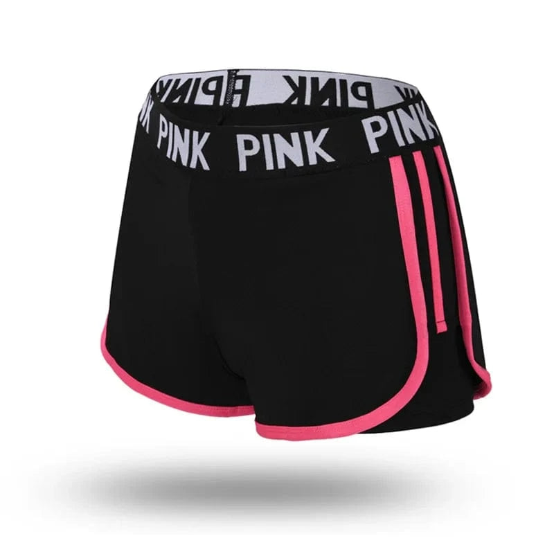 PINK Letters Fake Two-piece Short Pants Plus Size Hip-lifting Tights Running Sports Legging Fitness Yoga Shorts For Womens