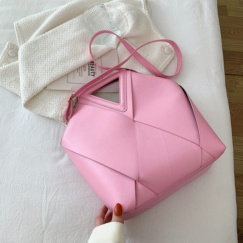 Pink Pu Leather New Fashion Ladies Shoulder Bags Weave Tote Bag Luxury Purses and Handbags Luxury Women 2022
