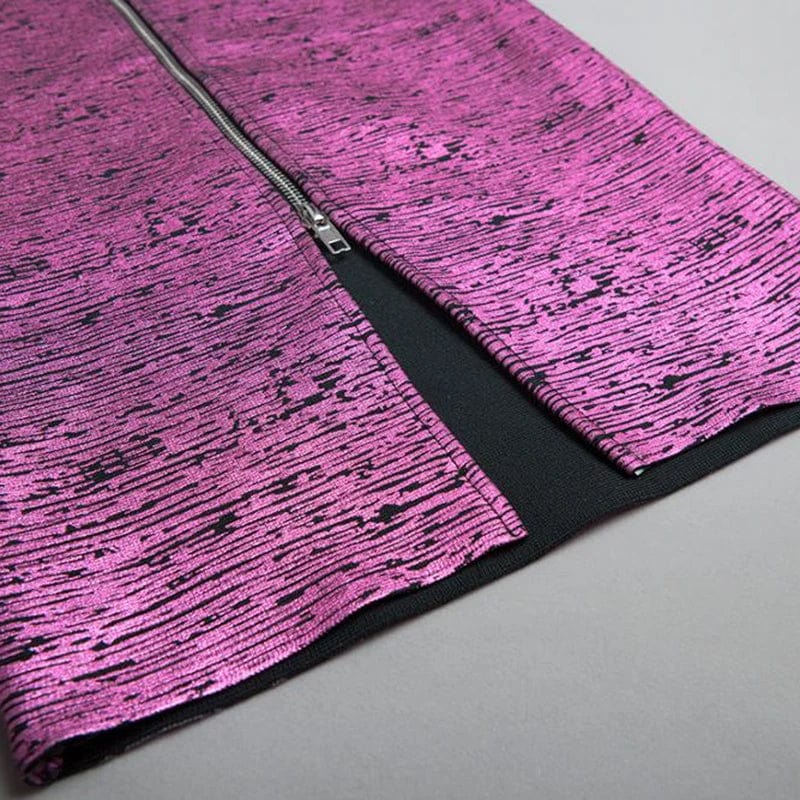 Pink Sequined long sleeve celebrity red carpet pink bandage dressvestidos bandage dress bandage fabric for dress