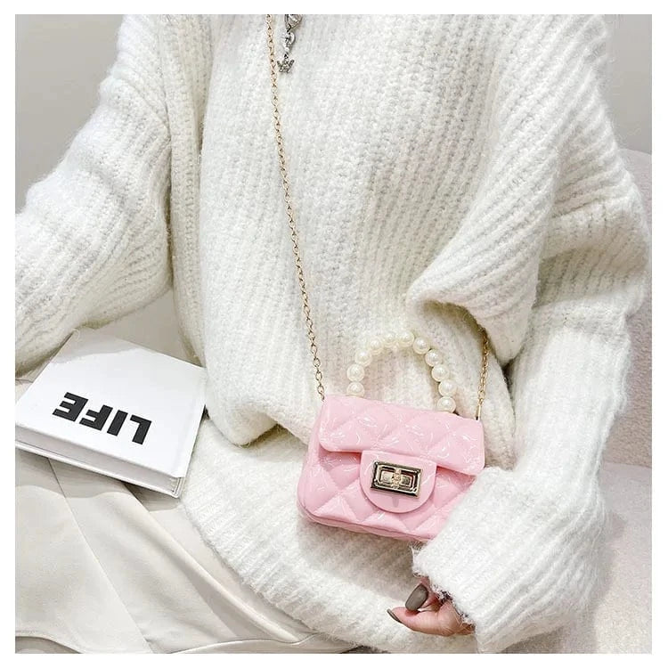 pink Summer hot sell kid silicone bag good price jelly beach bags multi color to choose girls jelly mini candy handbag