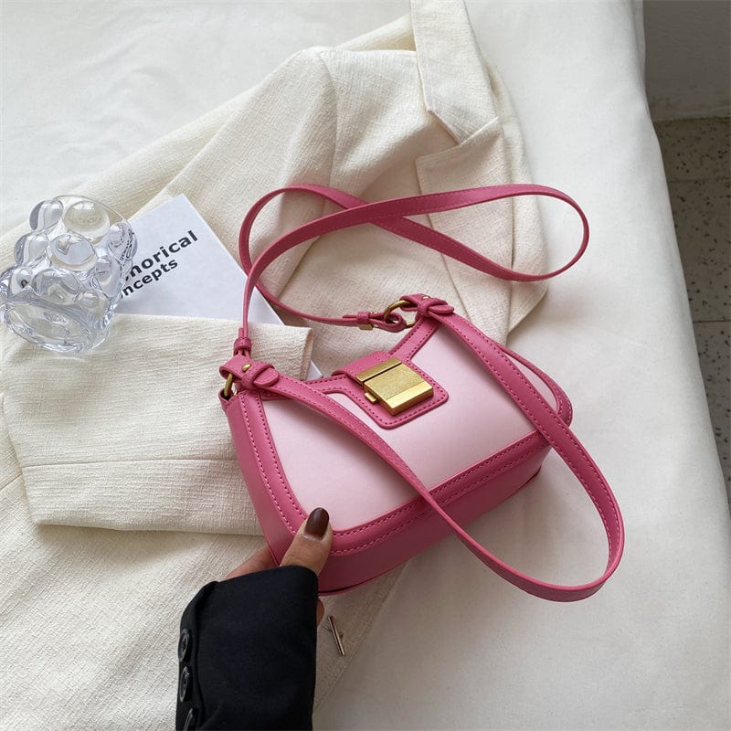 Pink Trending Underarm Bags 2022 Luxury Shoulder Hand Bags Ladies PU Leather Small Purses Women Handbag