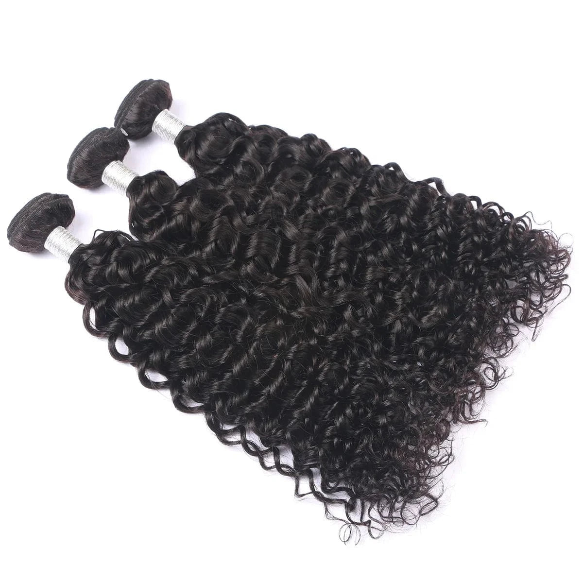 Plastic Packaging Grey 50 Inch Water Wave Balayage Peruvian Closures Wavy Hair Bundles