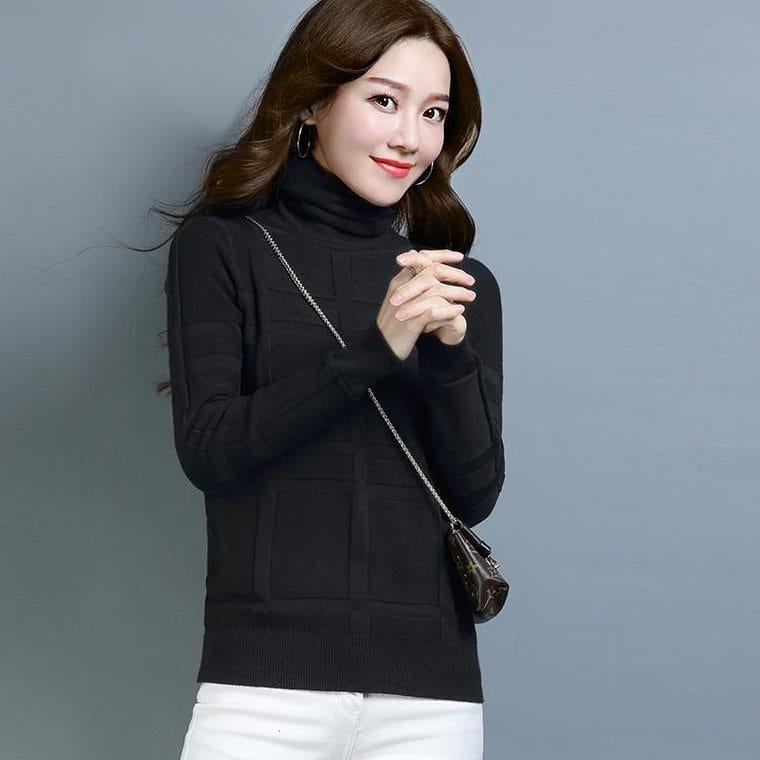 plus size / 02 Jumper Sweaters Woman For Knitwear V Wholesale Plus Size Pullover Knit Sweater Female Deep V-Neck Trumpet Sleeve Sexy Top Wom
