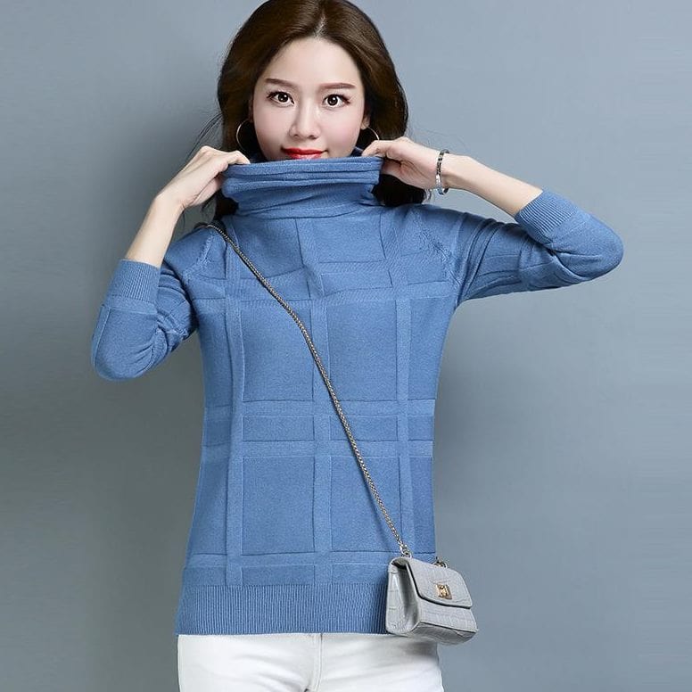 plus size / 03 Jumper Sweaters Woman For Knitwear V Wholesale Plus Size Pullover Knit Sweater Female Deep V-Neck Trumpet Sleeve Sexy Top Wom