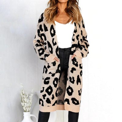 Plus Size / 1 Autumn 2022 New Leopard Print Cardigan Jacket Aliexpress Amazon Europe And America Long Sweater Women