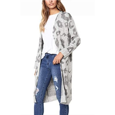 Plus Size / 5 Autumn 2022 New Leopard Print Cardigan Jacket Aliexpress Amazon Europe And America Long Sweater Women