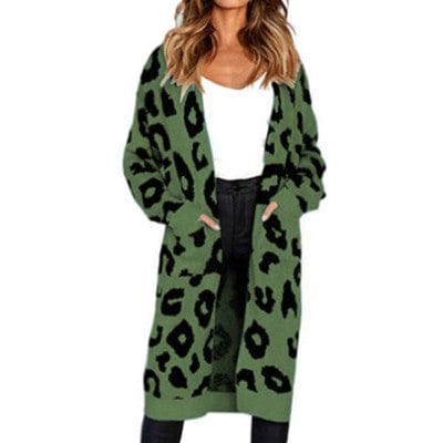 Plus Size / 6 Autumn 2022 New Leopard Print Cardigan Jacket Aliexpress Amazon Europe And America Long Sweater Women