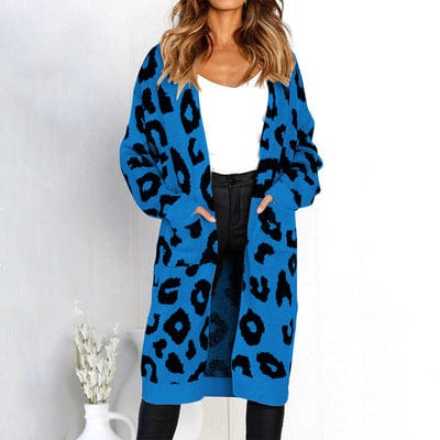 Plus Size / 9 Autumn 2022 New Leopard Print Cardigan Jacket Aliexpress Amazon Europe And America Long Sweater Women
