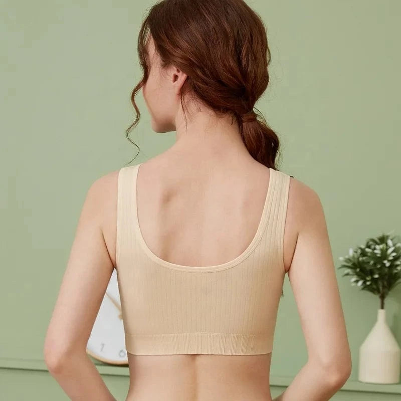 Plus Size Breastfeeding During Pregnancy Bra Seamless Wireless Pregnant Bra Tops Front Buttons Nursing Bra For Womens