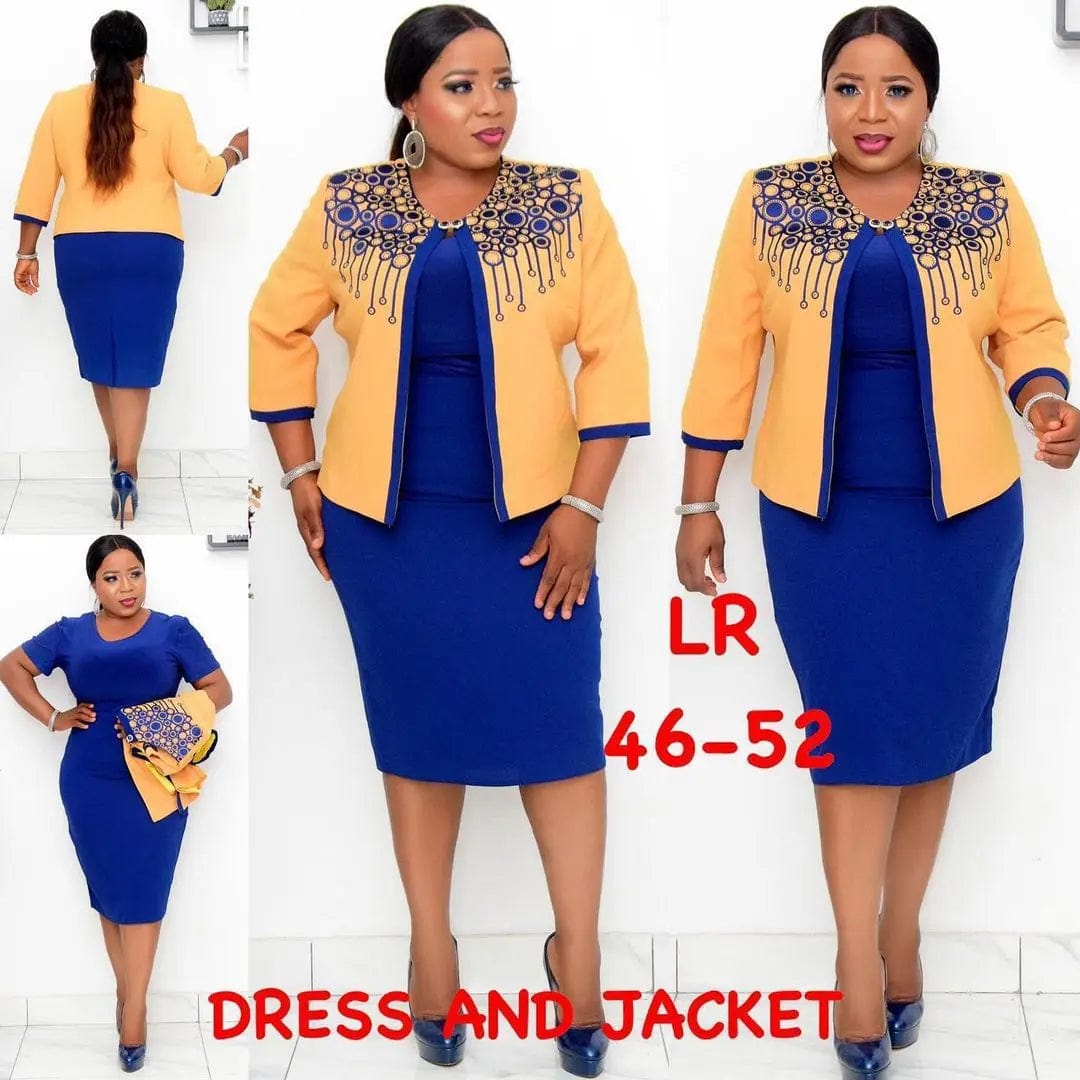 Plus size elegant suit women lady office church skirt and coat suits for ladies formal
