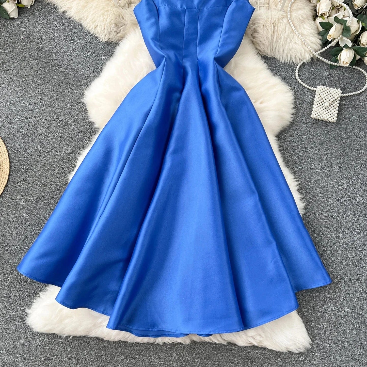 Plus Size High Quality Summer Romantic Square Collar Tunic Slim Tank Midi Dress For Women