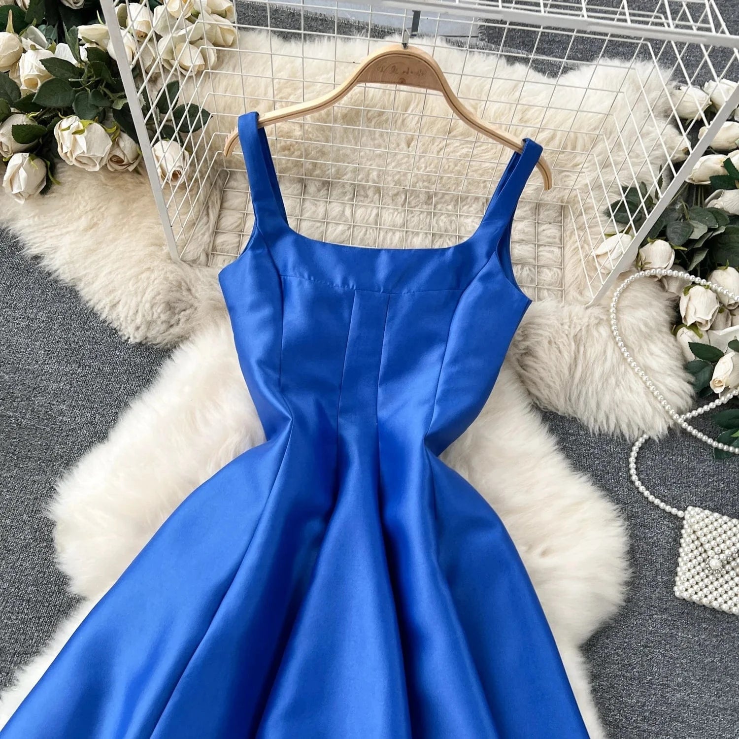 Plus Size High Quality Summer Romantic Square Collar Tunic Slim Tank Midi Dress For Women