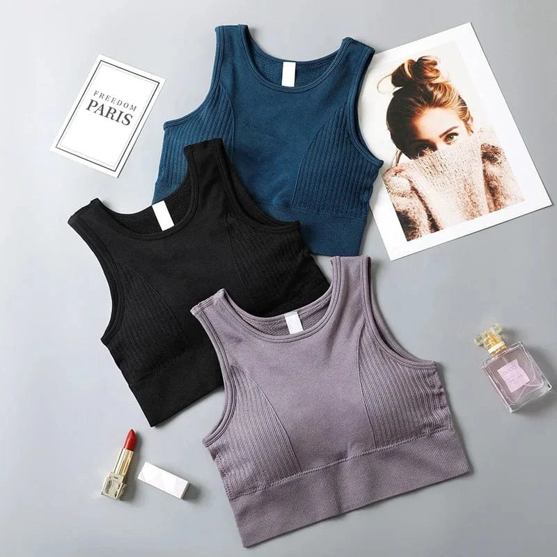 Plus Size Hollow Beauty Back Seamless Wireless Sujetador Deportivo Running Workout Yoga Bra High Impact Sports Bras For Womens