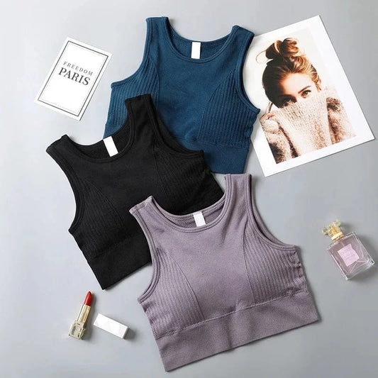 Plus Size Hollow Beauty Back Seamless Wireless Sujetador Deportivo Running Workout Yoga Bra High Impact Sports Bras For Womens