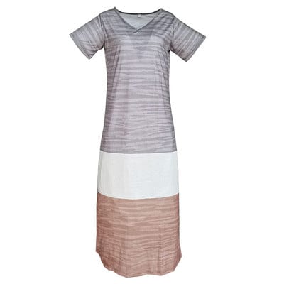 plus size robes in Europe and the United States selling color matching dress short sleeves long dress robes-pour-femme-ob